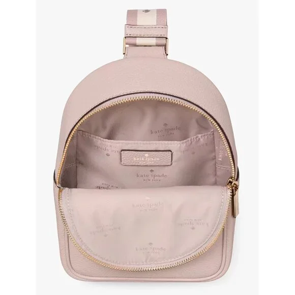 S Kate Spade Emma Beige Pebbled Leather Small Backpack Bag KK073 NWT $379 Retail - Picture 4 of 6